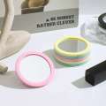 1pc Round Makeup Portable Silicone Student Dormitory Desktop Small Gift Mini Handheld Pocket Mirror Home Decor. 