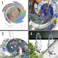 12 Pack Bird Repellent Spiral Reflectors Silver Mylar Spinner, Hanging Reflective Bird Deterrent Device. 
