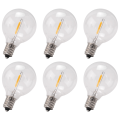 6Pcs G40 Bulbs,E12 Screw Base LED Globe Bulbs for Solar String Lights. 