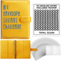 100 Envelope Challenge Binder, A5 Money Saving Budget Binder - Save 5,050 with the Money Saving Challenge Yellow Easy Install. 
