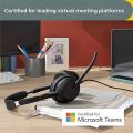 Jabra Evolve2 50 Wired Stereo Headset AirComfort Technology, Noise-Cancelling Mics & Active Noise Cancellation - MS Teams Certified, Works with All Other Platforms. 