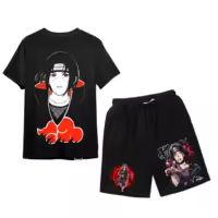 Itachi Anime Combo Printed T-Shirt And Half Pant For Men And Women