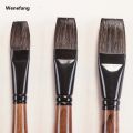 Wenefang Artsecret Paint-Brush 777SQ Flat Squirrel Hair Black Brass 2025 New Ferrule Oak Wooden Handle Watercolor Artistic For Drawing. 