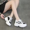 2024 New Thick Soled Women's Sports Shoes Fashion Casual Comfortable Lace-up Thick Soled Shoes Hight Increase Vulcanized Shoes. 