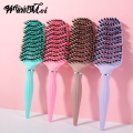 Sutuiying 1pcs Curved Vented Boar Bristle Comb Professional Scalp Massage New Comb Detangling Curl Anti-static Hairbrush Salon Styling Tool. 