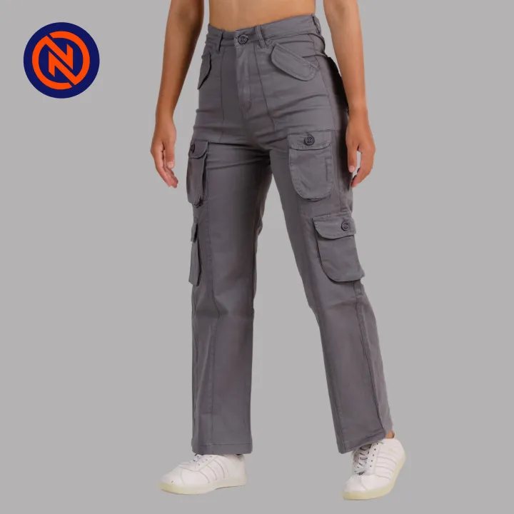 Nepster%20Dark%20Grey%20High%20Rise%20Premium%20Straight%20Cotton%20Cargo%20Box%20Pants%20For%20Women%20-%20Image%203