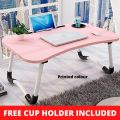 Multi-Purpose Laptop Table Stand / Study Table / Bed Table / Foldable and Portable / Ergonomic & Rounded Edges / Non-Slip Legs / Engineered Wood / Color. 