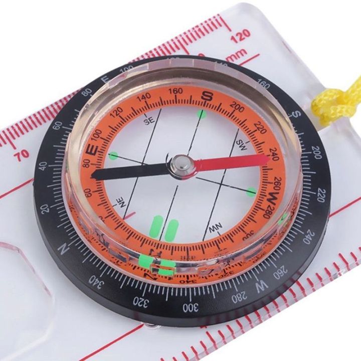 New Sale Baseplate Ruler Compass Map Scale Magnifier With Strap Camping Hiking OCOMP7198