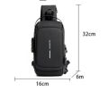 Multifunction PU Chest Bag One Side Bag With USB Charging Port and Password Lock for Unisex | Fashion Unisex Bag. 