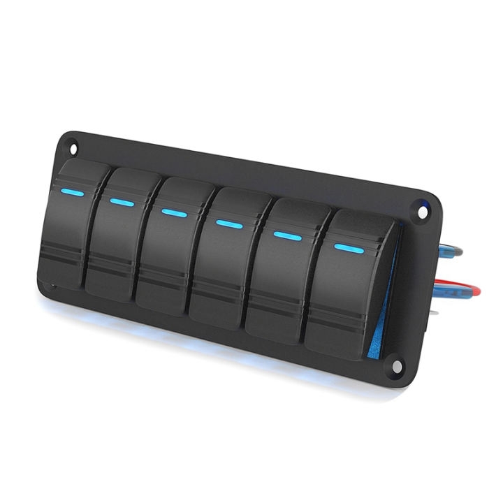 LED Rocker Switch Panel 12V 24V 6 Gang Car Switch Panel On OFF Daraz led-rocker-switch-panel-12v-24v-6-gang-car-switch-panel-on-off-daraz
