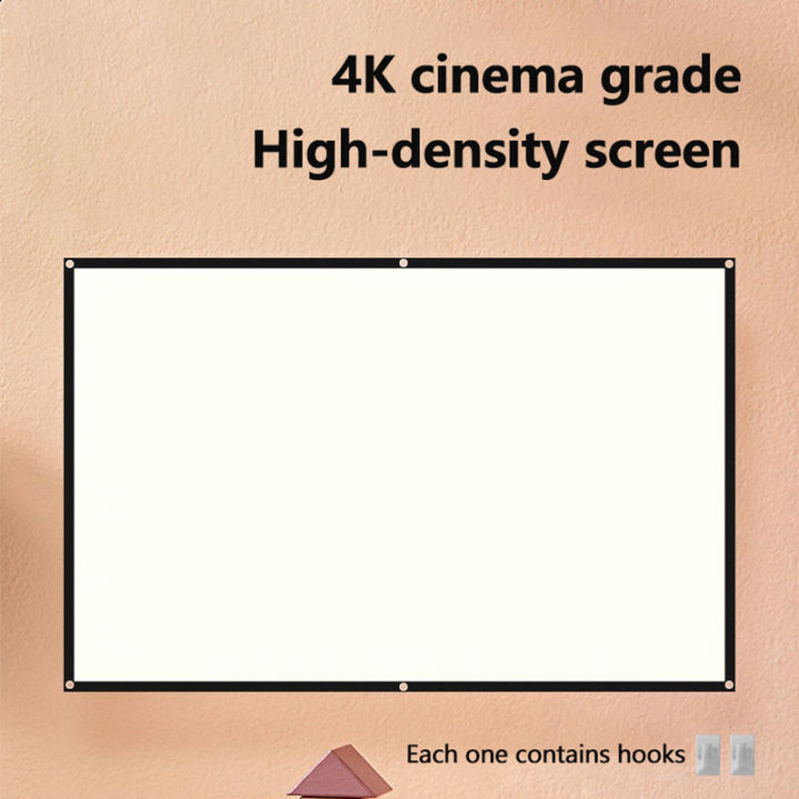 60 84 100 120 Inch 16:9 3:4 Portable Projector Screen Curtain HD Display Screen Home Cinema Theater Movie Home Outdoor Office A JUE