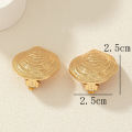 Moxly Obega Chic Shell Shape Clip Earring For Woman Shimmering Gold Color Sector Earrings Fashion Unique Holiday Beach Jewelry. 