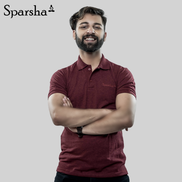 Sparsha Logo Threaded Solid Polo T-Shirt For Men - Fashion | Fashion | T-Shirts For Men | Men'S Wear | Polo T-Shirts