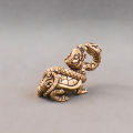 Retro Brass Mythical Python Turtle Head Turtle Body Figurines Miniatures Lucky Animal Statue CF8. 