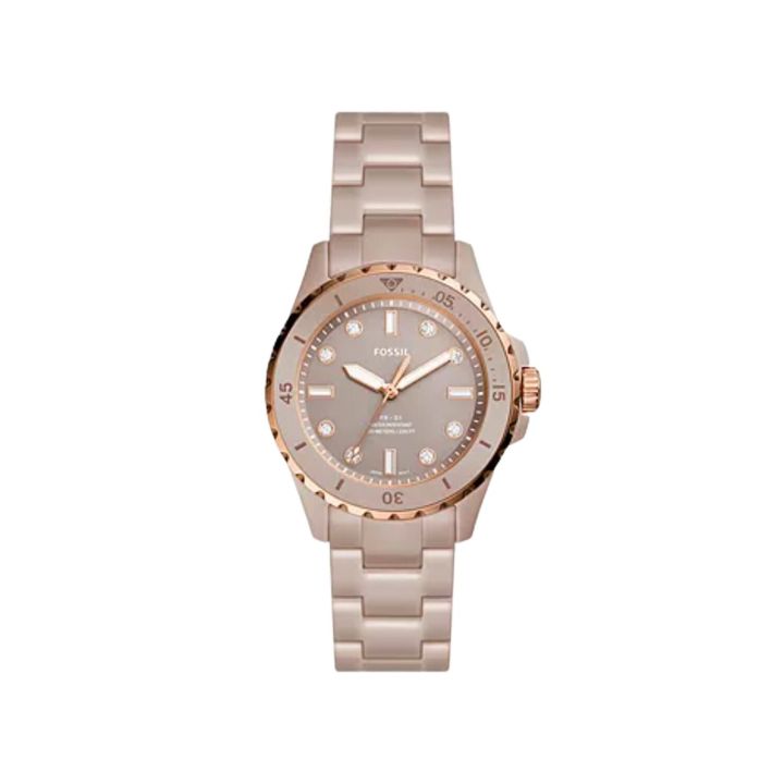 Fossil Salted Caramel Color Ceramic Business Watch For Women - CE1111