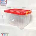 Bagmati Big Smart Box Multipurpose Plastic Storage Container Box With Lock (Clear/Transparent) – Rectangular 25 Liter. 