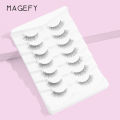 MAANGE MAGEFY 7 Pairs Faux Mink Synthetic Eyelash With Cruelty Free Natural Wispy Invisible Band Cat Eye Lashes MGY7260-7A. 