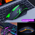 USB Wired Gaming Keyboard - Backlit, Multimedia, 104 Ergonomic Keys, LED Rainbow Lighting. 