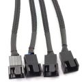4 Pin PWM Fan Splitter Cable Black Sleeved PC Case Fan Power Cable 1 To 4 Converter Braided Y Splitter Power Cable. 