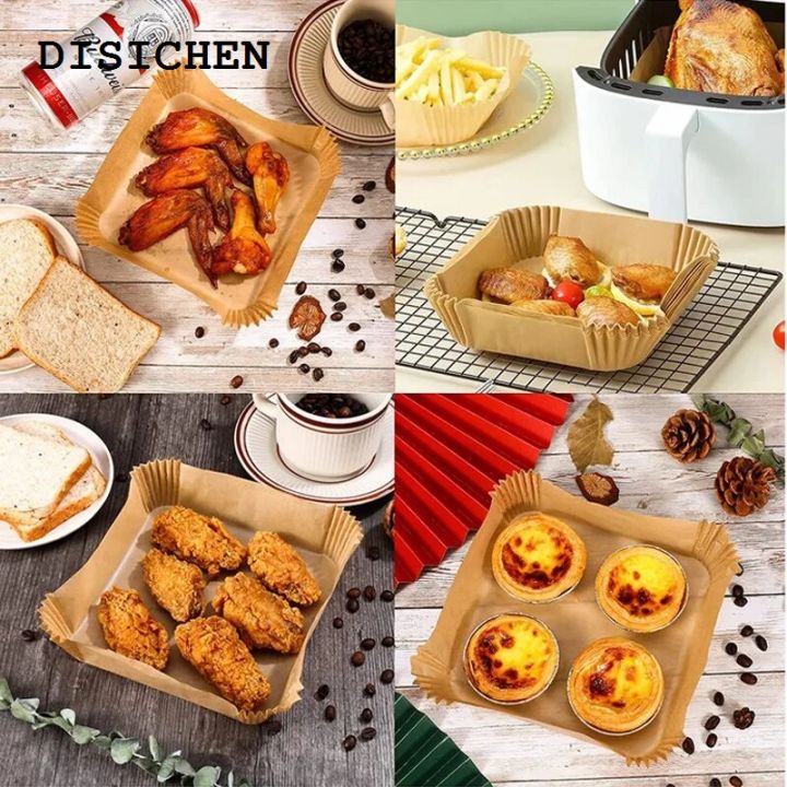 DISICHEN%202025%20100pcs%20Air%20Fryer%20Paper%20Liner%20Non-stick%20Air%20Fryer%20Parchment%20Paper%20Liners%20Baking%20Paper%20Filters%20for%20Kitchen%20Airfryer%20Micro-waveHats%20Caps%20-%20Image%204