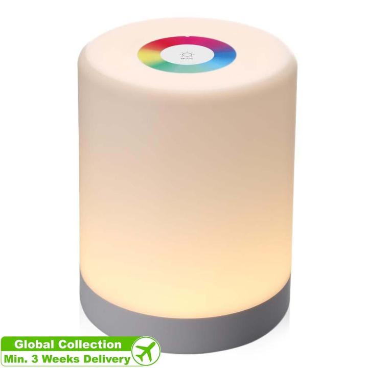 LED Touch Control Induction Dimmer Lamp Smart Dimmable RGB Color Change Rechargeable Bedside Night Light