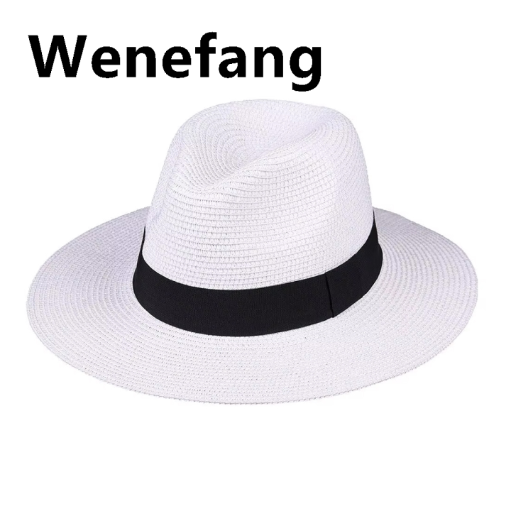 Wenefang%201pc%20Summer%20Women's%20Fashion%20Straw%20Hat%20Panama%20Style%20New%20style%20Sun%20Hat,%20Beach%20Vacation%20Travel%20Beach%20Hat%20-%20Image%206