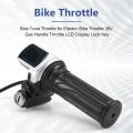 Bike Twist Throttle for Electric Bike Throttle 36V Gas Handle Throttle LCD Display Lock Key. 
