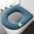 Bathroom Warm Commode Seat Cushion For Winter Washable Fabric Covers. 