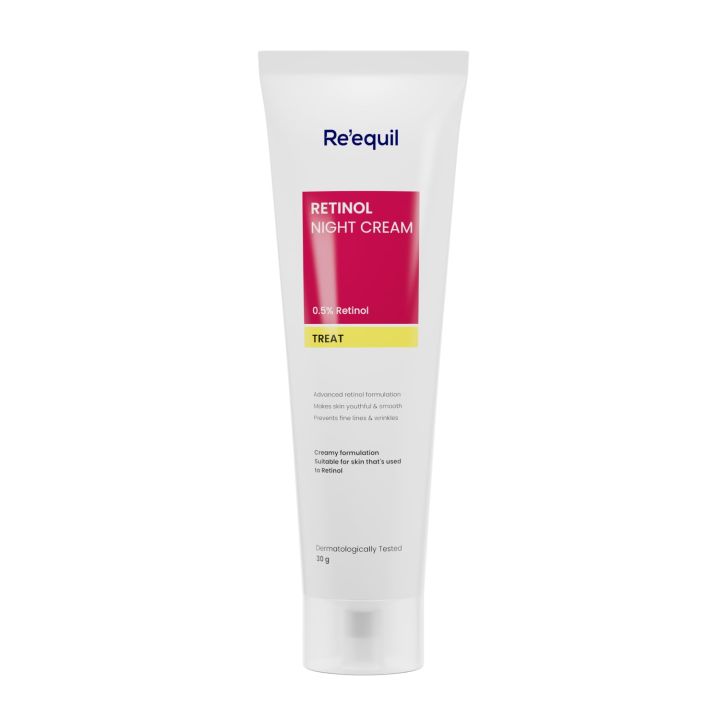 Re'equil 0.5% Retinol Night Cream Makes Skin Youthful & Smooth Prevents Fine Lines & Wrinkles Unisex All Skin Types 30gm