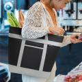 NAMUNY Insulated Cooler Bag, Reusable 40L Soft Cooler Bags, Cooler Leak Proof Portable Thermal Bags for Groceries Beach Black. 