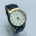 Leather Strap White Dial Round Shape Black Color Strap Stylish Watch For Men - Sold By Time Plaza. 