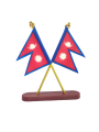 Cross Nepal National Flag Stand. 