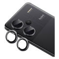 Camera Lens for Redmi Note 13 Pro Plus + 5G - Individual Metal Ring Tempered Glass Camera Screen Protector with Locator (Black). 