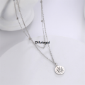 Difutagui Cazador Dog Cat Four Leaf Clover Pendant Necklace for Women Stainless Luxury Steel Compass Angel Choker Double Chain Neck Jewelry 2024. 