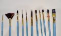 Vicky Artist Paint Brush Set - 11 Brushes Synthetic (Round/ Flat/ Filbert/ Angular/ Fan) - Paint Brush |. 