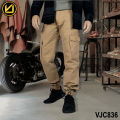 VIRJEANS (VJC836) Cargo Box Joggers 6 Pocket Pant For Men-Khaki. 
