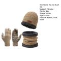 DESCENTE Minimalist Winter Set Men's Winter Hat Scarf Gloves Set Warm Knitted Windproof Outdoor Cycling Cap Neck Warmer 3 Pcs/set Cozy Knit Hat. 