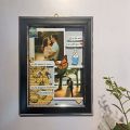 Personalized Transparent Wooden Photo Frame Vintage Design And Scraping A5 Size Handmade. 