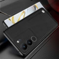 Vantime Case for vivo V29 5G Luxury PU Leather Soft Rubber Frame Shockproof Phone Back Cover. 