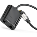 Spreeshop Optical Fiber Cable Splitter 2-In-1 Connectors TV Digital Optical Fiber Audio Splitter Cable Adapter. 