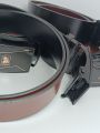 Auto Lock Black Brown Leather Belt For Men. 