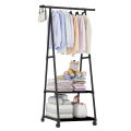 Multifunction Clothes Triangle Coat Rack Removable Bedroom Rack With Wheels. 