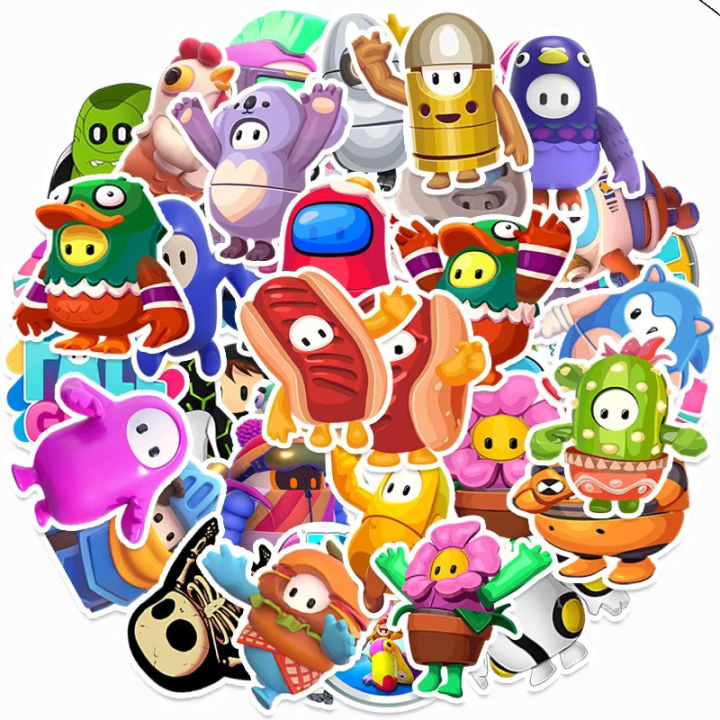 Fall Guys Sticker Pack 50pcs Fall Guys Game Stickers for Laptops and Cellphone Cover | Daraz ...
