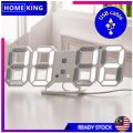 3D LED Digital Alarm Clock Date Time Display Table Wall Modern Bedroom Living Room Office Jam Meja Dinding. 