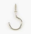 10 pc - Cup Metal Hook for hanging on walls - Corrosion Resistant Screw in (Pack of 10) Silver. 