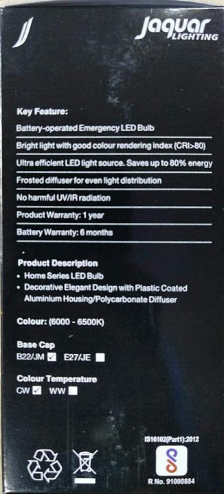 Jaquar%209%20Watt%20Rechargeable%20Emergency%20LED%20Bulb%205%20Hrs%20Backup(Cool%20White)%20-%20Image%204