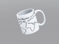 Travel Line Art Ceramic Mug | "Your Next Adventure" World Map Printed | Coffee Cup. 