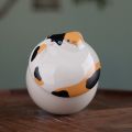 Calico Cat 150ml Pet Cremation Ashes Storage Box Memorial Mini Ceramic Pet Urn Creative Sealed Jar Dog Cat Cinerary Casket Desktop Decoration. 