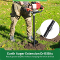 3PCS Auger Extension Drill Bits, 3/4In Shaft Earth Auger Drill Bit Extension, Garden Spiral Hole Drill Bit Extension Rod Easy Install Easy to Use. 