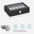 Qubix 12 Slots Smart Watch Box PU Leather Watch Display Case Storage Box Organizer. 